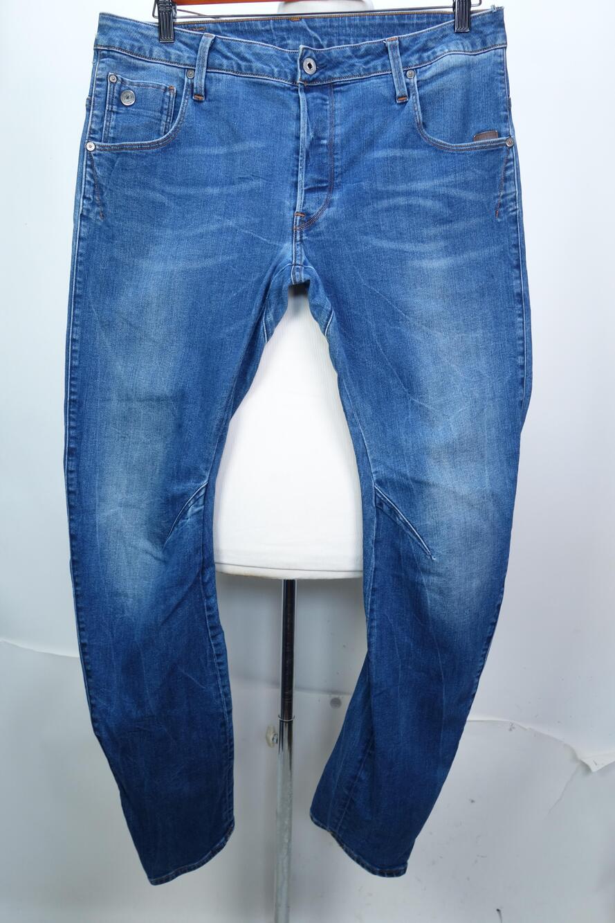 G-Star RAW ARC 3D Slim Jeans Mens 34x31 Blue Stretch Denim Tapered Button Fly
